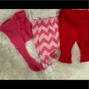 Baby Girl Leggings 3-6 mos. Lot of 3 Q017